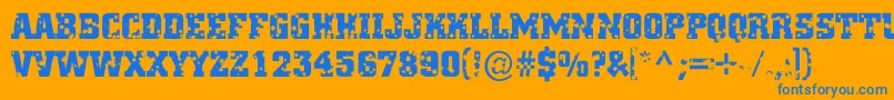 ACitynovatitulstars Font – Blue Fonts on Orange Background