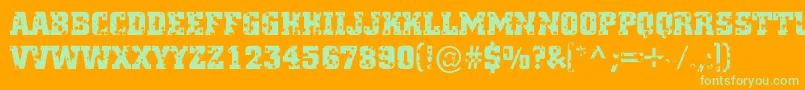 ACitynovatitulstars Font – Green Fonts on Orange Background