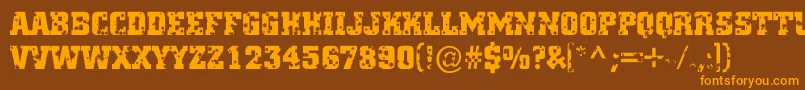 ACitynovatitulstars Font – Orange Fonts on Brown Background