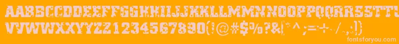 ACitynovatitulstars Font – Pink Fonts on Orange Background