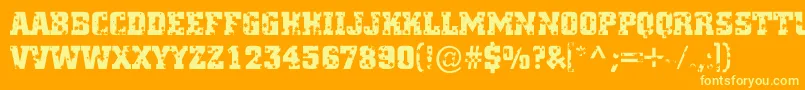 ACitynovatitulstars Font – Yellow Fonts on Orange Background