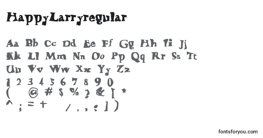 Czcionka HappyLarryregular – alfabet, cyfry, specjalne znaki