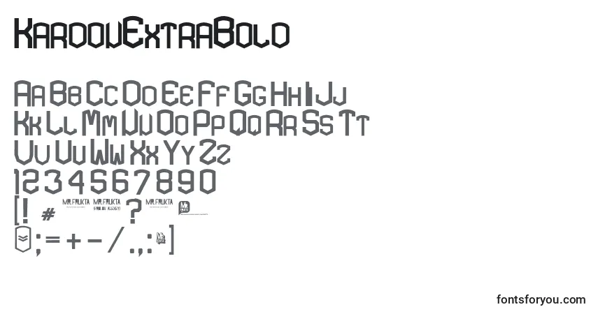 Fuente KardonExtraBold - alfabeto, números, caracteres especiales