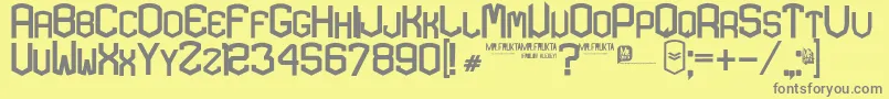 フォントKardonExtraBold – 黄色の背景に灰色の文字
