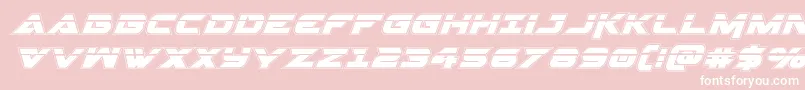 Gemina2acadlaserital-Schriftart – Weiße Schriften auf rosa Hintergrund