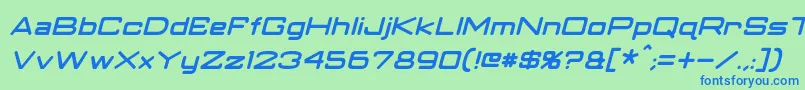 ClassicRobotItalic Font – Blue Fonts on Green Background