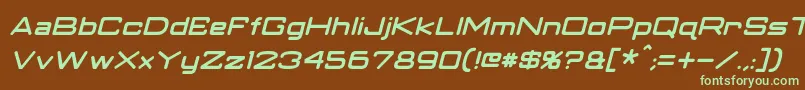 ClassicRobotItalic Font – Green Fonts on Brown Background