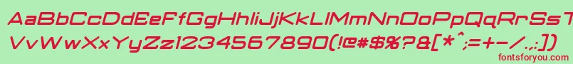 ClassicRobotItalic Font – Red Fonts on Green Background