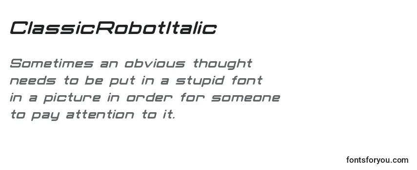 Review of the ClassicRobotItalic Font
