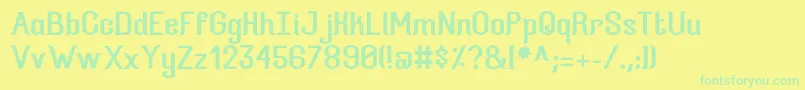 Шрифт FoursistersRegular – зелёные шрифты на жёлтом фоне