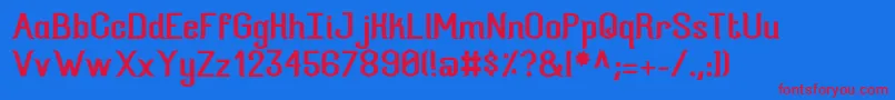 FoursistersRegular Font – Red Fonts on Blue Background