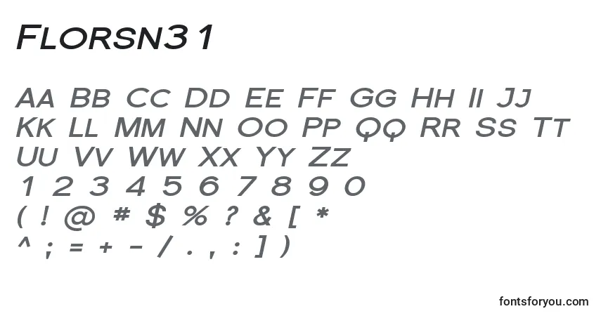 Florsn31フォント–アルファベット、数字、特殊文字