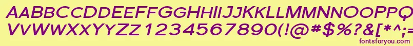 Czcionka Florsn31 – fioletowe czcionki na żółtym tle