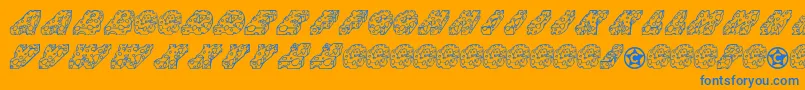 フォントCheese – オレンジの背景に青い文字