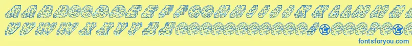 Cheese Font – Blue Fonts on Yellow Background