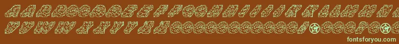 Cheese Font – Green Fonts on Brown Background