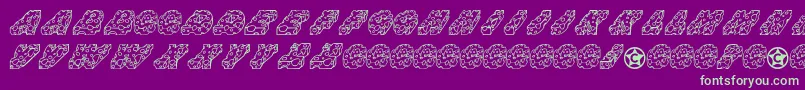 フォントCheese – 紫の背景に緑のフォント