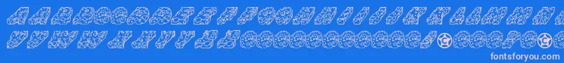 フォントCheese – ピンクの文字、青い背景