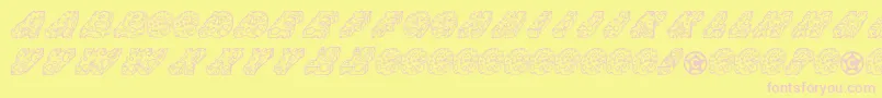 フォントCheese – ピンクのフォント、黄色の背景