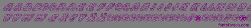 フォントCheese – 紫色のフォント、灰色の背景