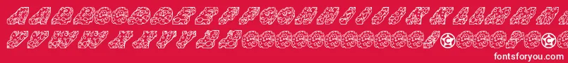 Cheese-fontti – valkoiset fontit punaisella taustalla