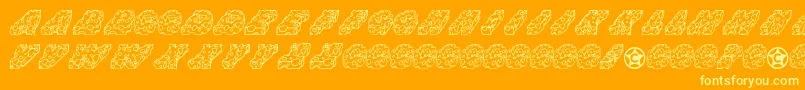 Czcionka Cheese – żółte czcionki na pomarańczowym tle