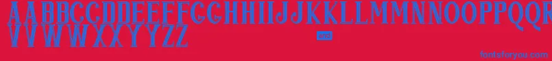Popjazz Font – Blue Fonts on Red Background
