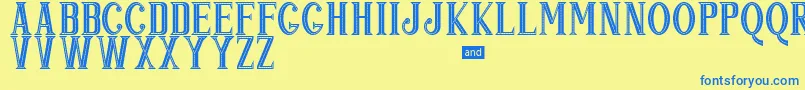 Popjazz Font – Blue Fonts on Yellow Background