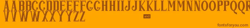 Popjazz Font – Brown Fonts on Orange Background