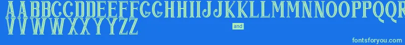 Popjazz Font – Green Fonts on Blue Background