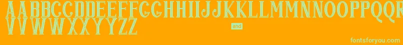 Popjazz Font – Green Fonts on Orange Background