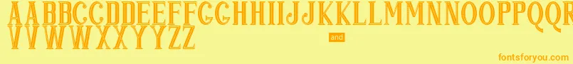 Popjazz Font – Orange Fonts on Yellow Background