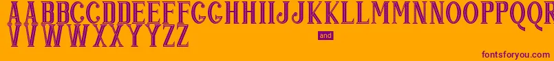 Popjazz Font – Purple Fonts on Orange Background