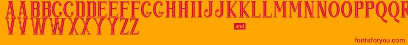 Popjazz Font – Red Fonts on Orange Background