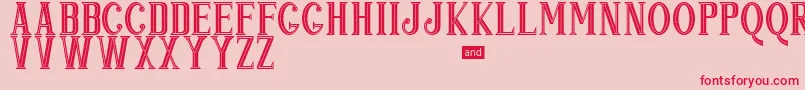 Popjazz-Schriftart – Rote Schriften auf rosa Hintergrund