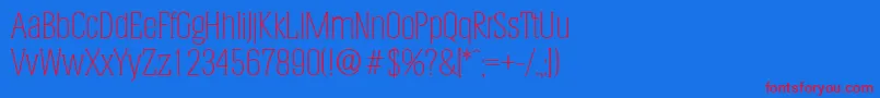 HeliumserialXlightRegular-Schriftart – Rote Schriften auf blauem Hintergrund