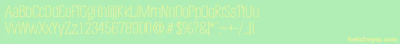 HeliumserialXlightRegular Font – Yellow Fonts on Green Background