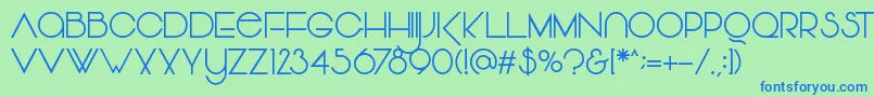 フォントVonique – 青い文字は緑の背景です。