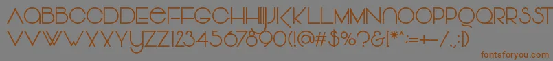 フォントVonique – 茶色の文字が灰色の背景にあります。