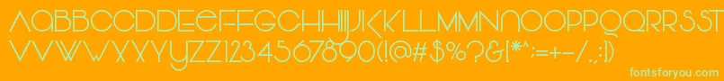 Vonique Font – Green Fonts on Orange Background