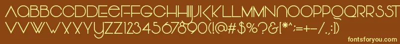 Vonique Font – Yellow Fonts on Brown Background