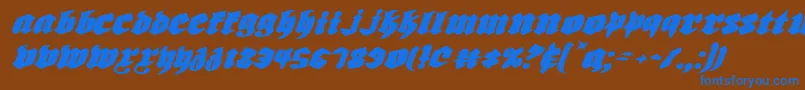 Biergartenei Font – Blue Fonts on Brown Background