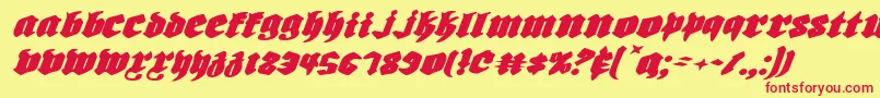 Biergartenei Font – Red Fonts on Yellow Background