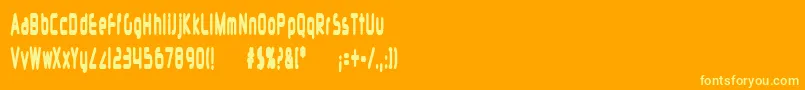 フォントSiliconCarne – オレンジの背景に黄色の文字