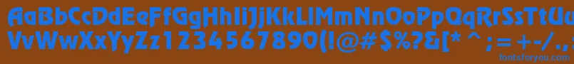 RevueTl Font – Blue Fonts on Brown Background