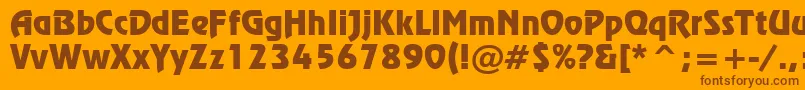 RevueTl Font – Brown Fonts on Orange Background