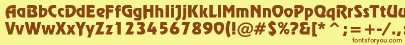 RevueTl Font – Brown Fonts on Yellow Background