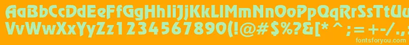 RevueTl Font – Green Fonts on Orange Background
