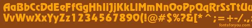 Police RevueTl – polices orange sur fond brun