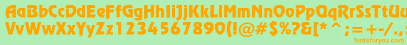 RevueTl Font – Orange Fonts on Green Background
